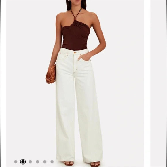 SLVRLAKE EVA wide leg  denim in Natural White - Picture 4 of 15